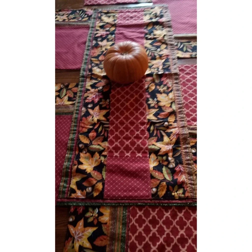 Thanksgiving Autumn‎ Fall Harvest  Placemats Set of 6 with Table Runner 36